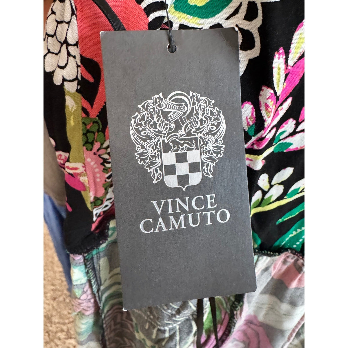 Vince Camuto Getaway Floral Maxi Dress Sleeveless Tiered XS 91325B931 Multi