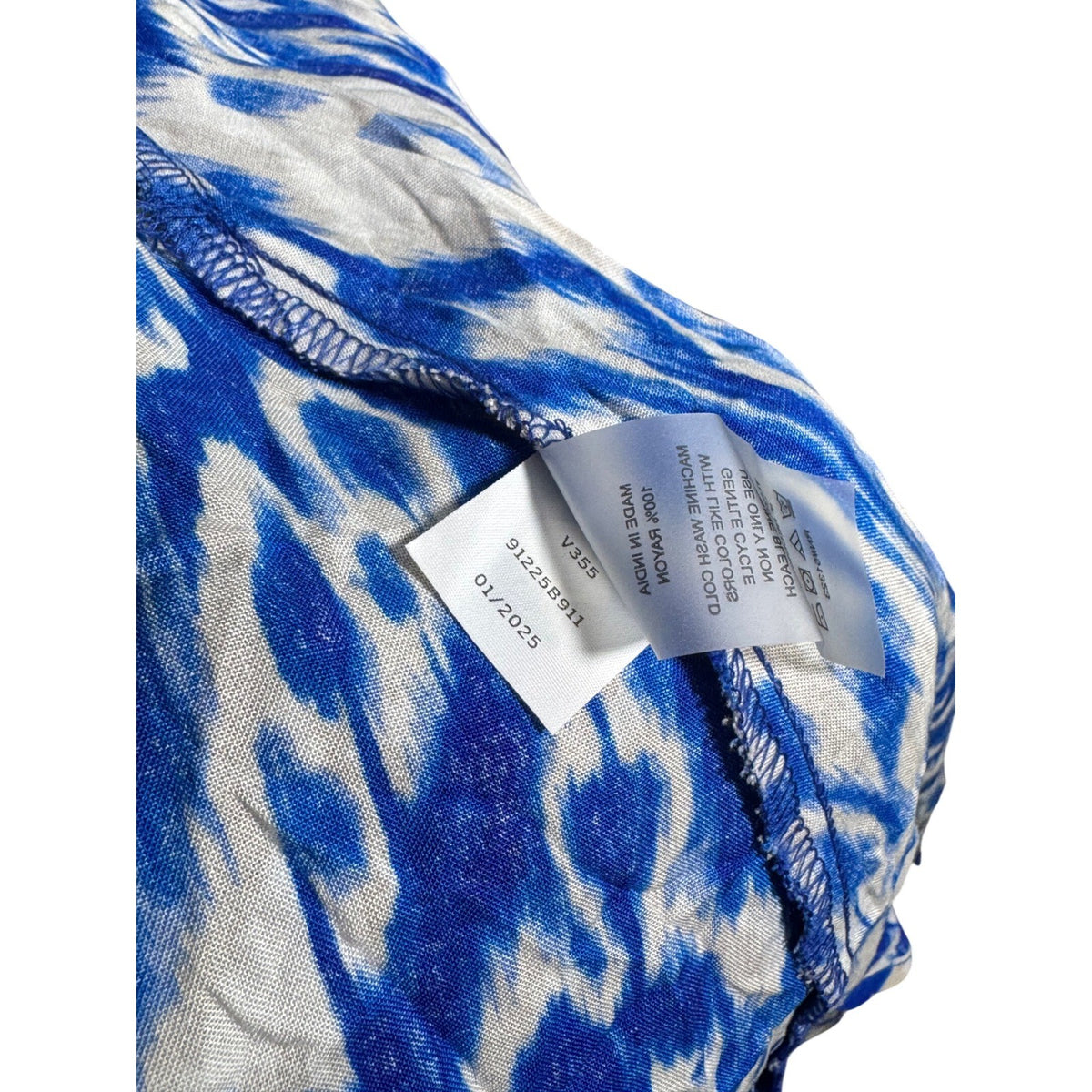 Vince Camuto Jumpsuit XL Blue White Ikat Summer Swirl Royal Azure 91225B911