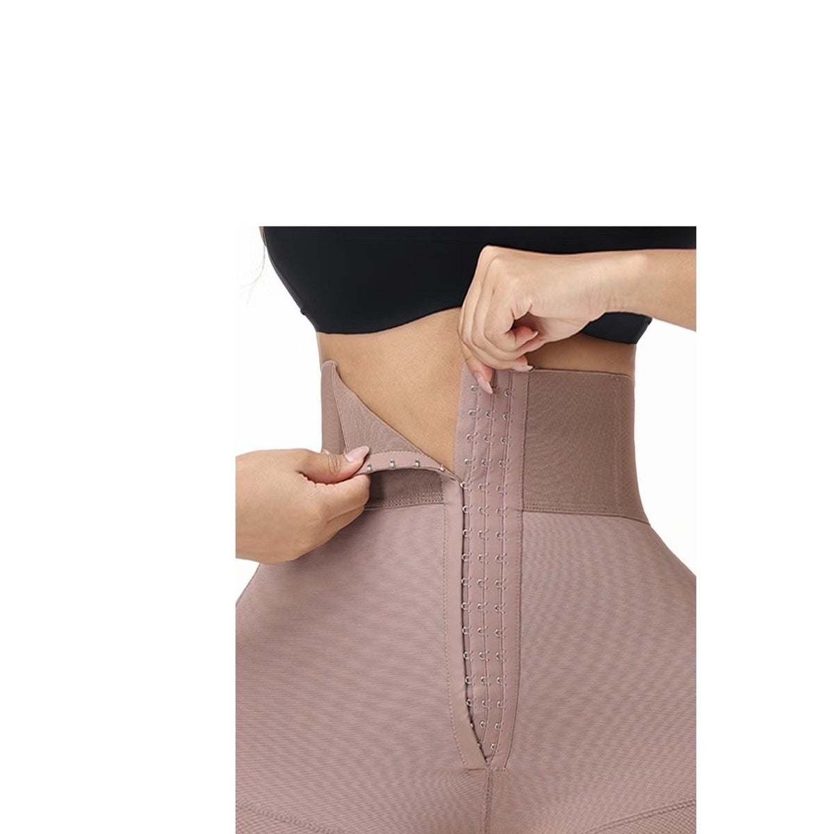 Luxseren High Waist Tummy Control Shapewear Butt Lifter Shorts Lace Trim Nude XL
