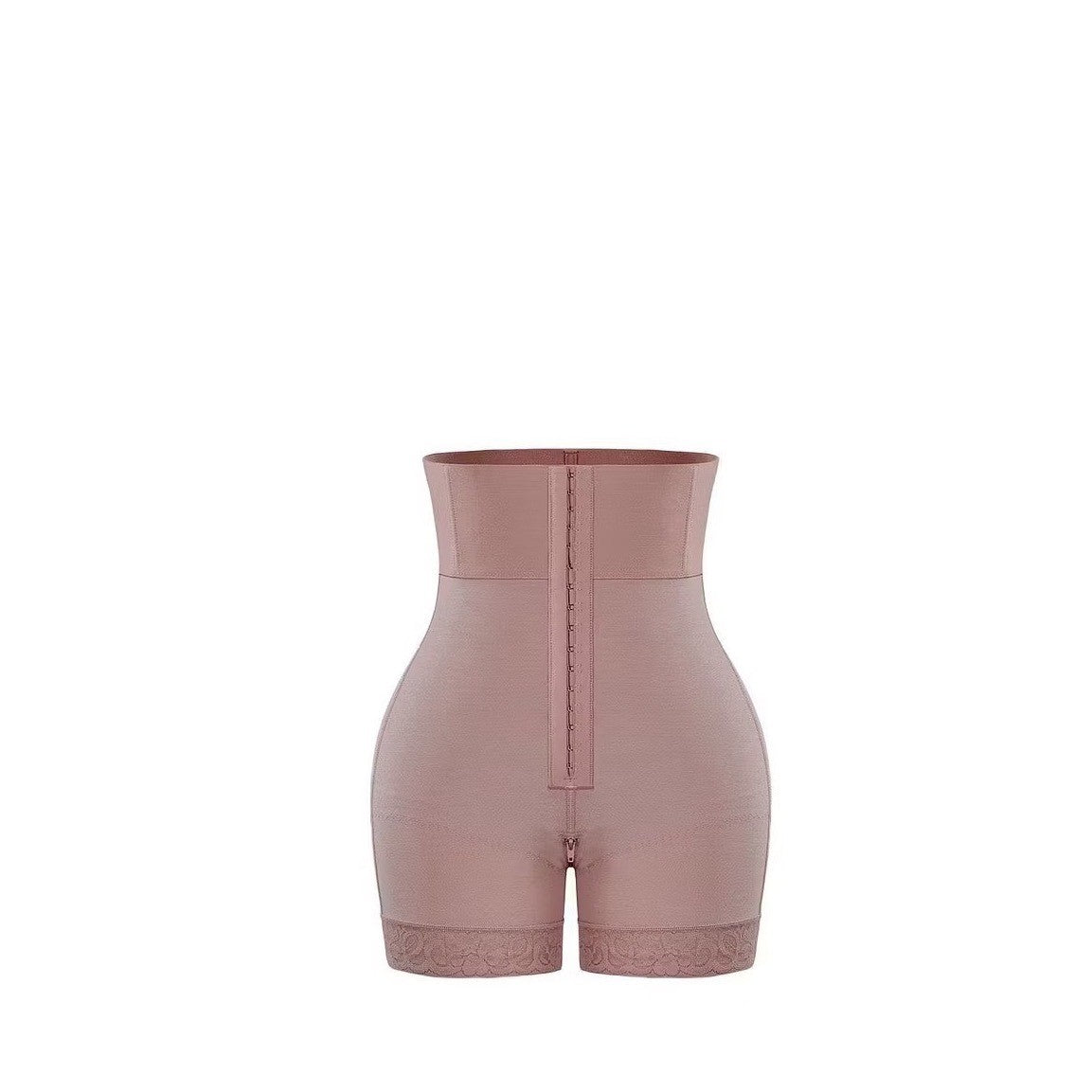 Luxseren High Waist Tummy Control Shapewear Butt Lifter Shorts Lace Trim Nude L