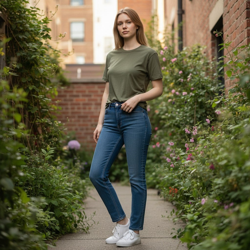 Wayy Women Olive Green Short Sleeve Crew Neck Snap Closure Bodysuit Small