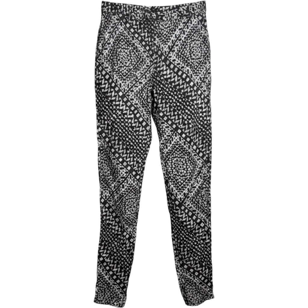 Boom Boom Jeans Womens Black White Geometric Print Paperbag Jogger Pants V13728Z