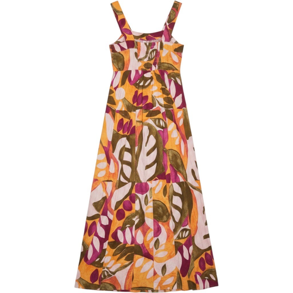 Vince Camuto Getaway Maxi Dress Ecru Olive Tropical Leaf Print 91325972 XS