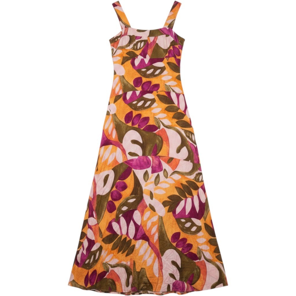 Vince Camuto Getaway Maxi Dress Ecru Olive Tropical Leaf Print 91325972 S