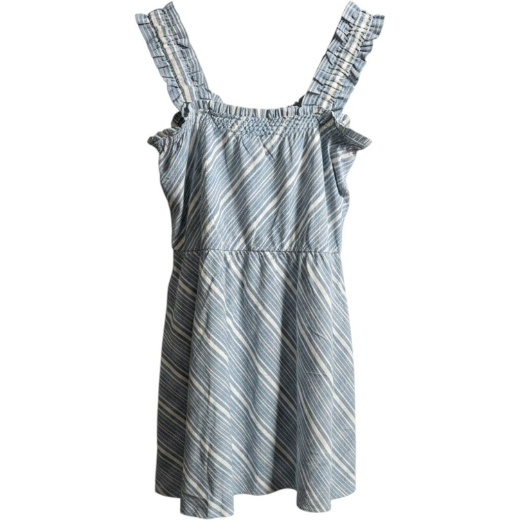 Socialite Blue White Striped Smocked Ruffle Strap Dress XL WDR115953-NR