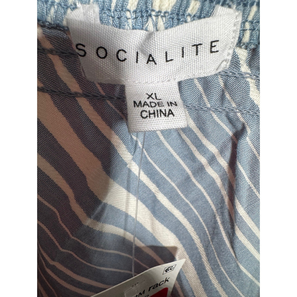 Socialite Blue White Striped Smocked Ruffle Strap Dress XL WDR115953-NR