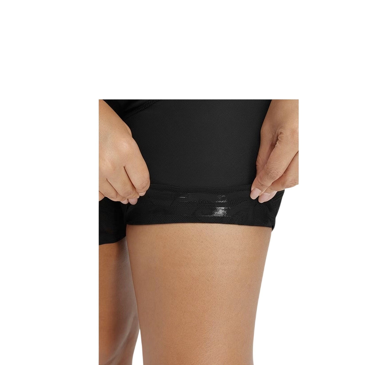 Luxserene High Waist Shapewear Shorts Tummy Control Lace Trim Black Compression