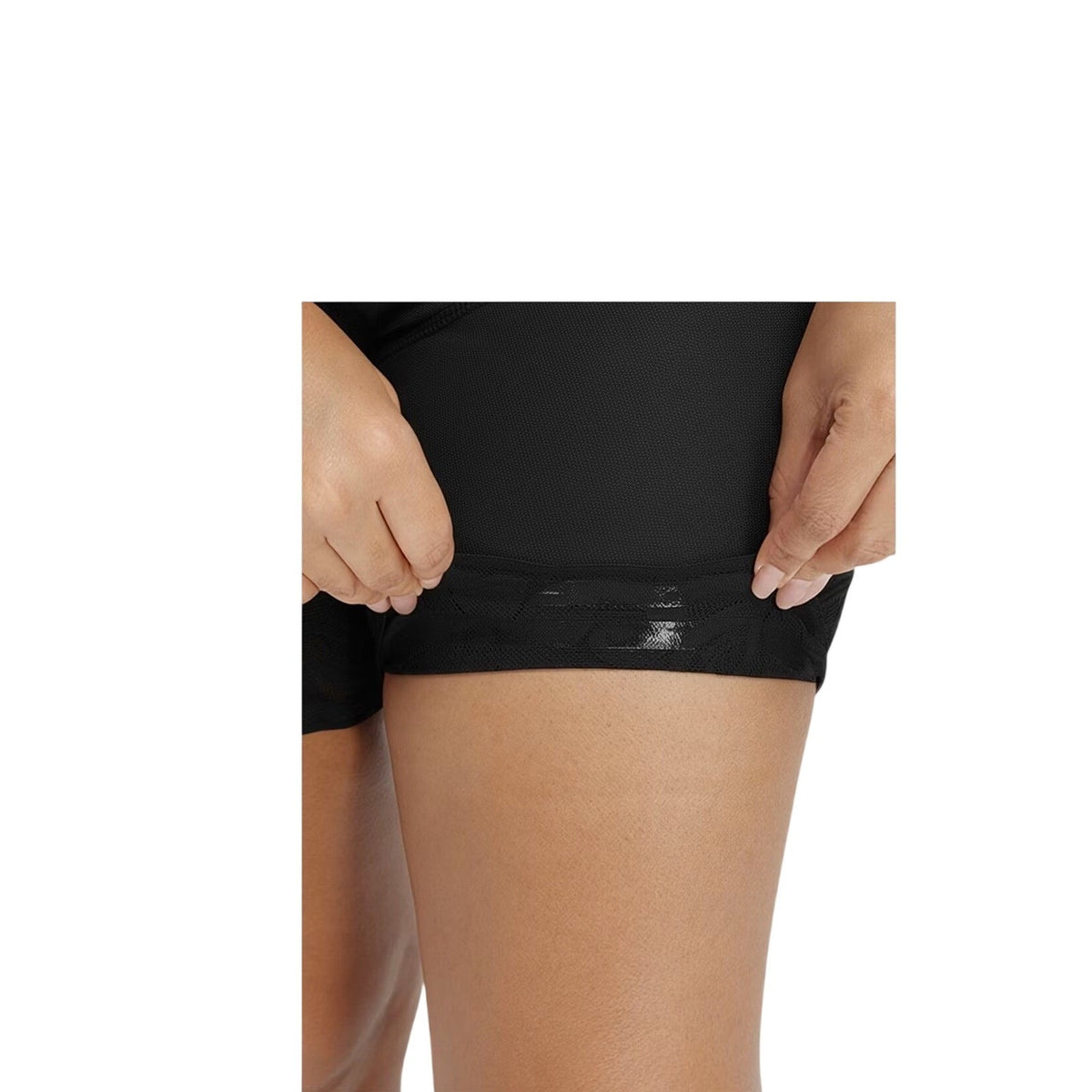 Luxseren High Waist Shapewear Shorts Tummy Control Lace Trim Black Compression S