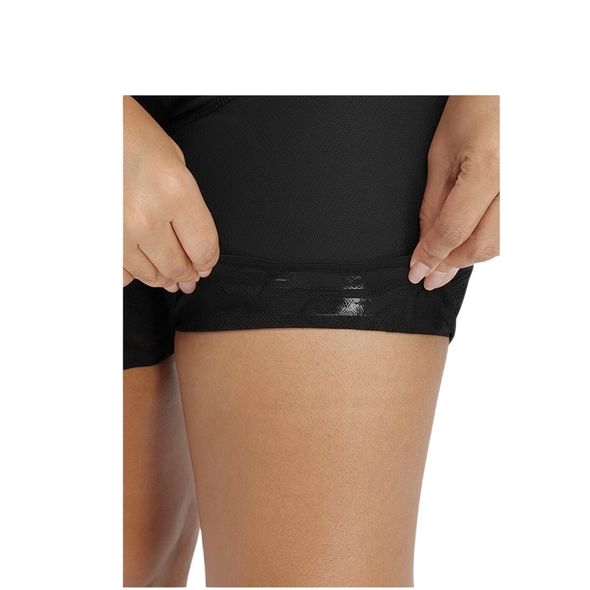 Luxserene High Waist Shapewear Shorts Tummy Control Lace Trim Black 2XL