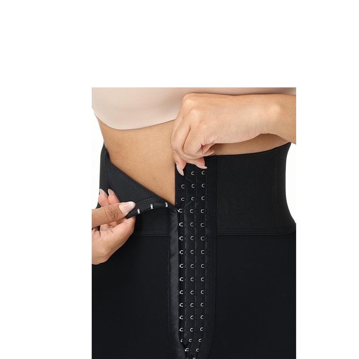 Luxserene High Waist Shapewear Shorts Tummy Control Lace Trim Black 2XL