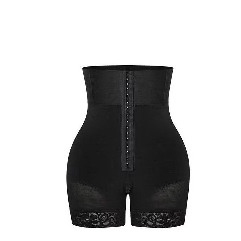 Luxserene High Waist Shapewear Shorts Tummy Control Lace Trim Black 2XL