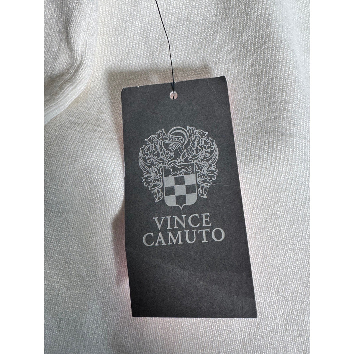Vince Camuto Womens Ivory Black Contrast Trim Knit Tank Top Sleeveless Sweater M